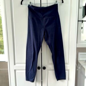 Athleta navy textured elation 7/8 tights leggings